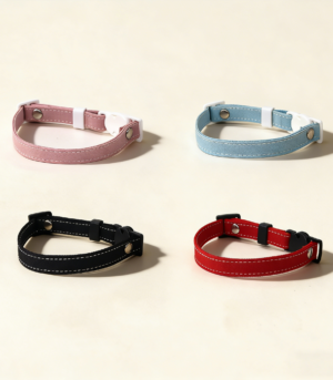 Cat Dog Linen Adjustable Safety Buckle Collar 1cm