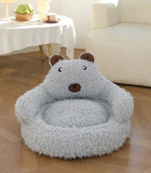 Alpaca Plush Pet Bed, Non-slip, With Backrest