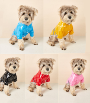 PU Dog Raincoat with Reflective Hood