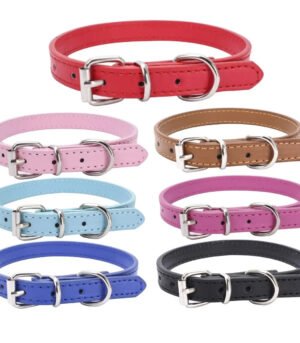 Minimalist Metal Buckle Solid Color Dog Collar